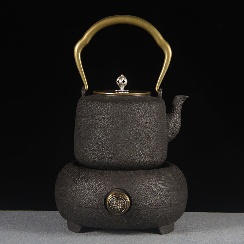 Cast Iron Tetsubin Tea Kettle with Electric Hotplate, Japanese Tea Set