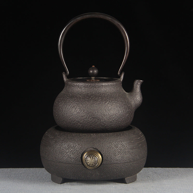 Cast Iron Tetsubin Tea Kettle with Electric Hotplate, Japanese Tea Set