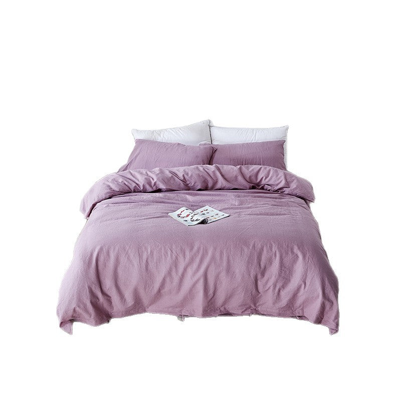 Washed Linen-Cotton Bedding Set with Tie Fastenings