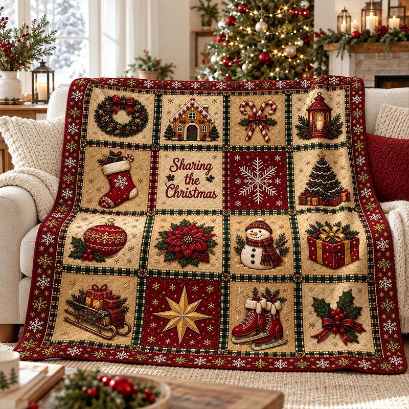 Blanket in Soft Flannel Fleece with Christmas Prints, Lightweight Throw