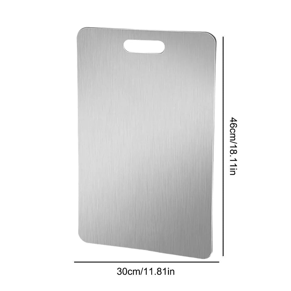 Chopping Board in Stainless Steel, Antibacterial with Grip Opening