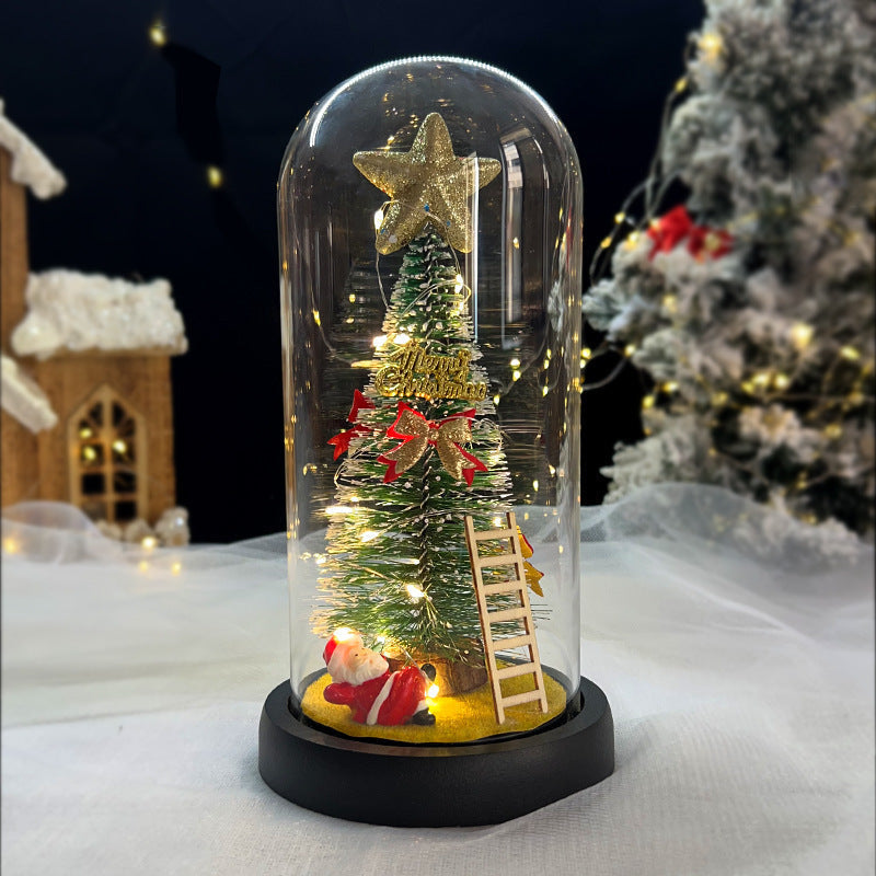 Christmas Decorations, LED Tree Under Glass Dome with Warm LEDs