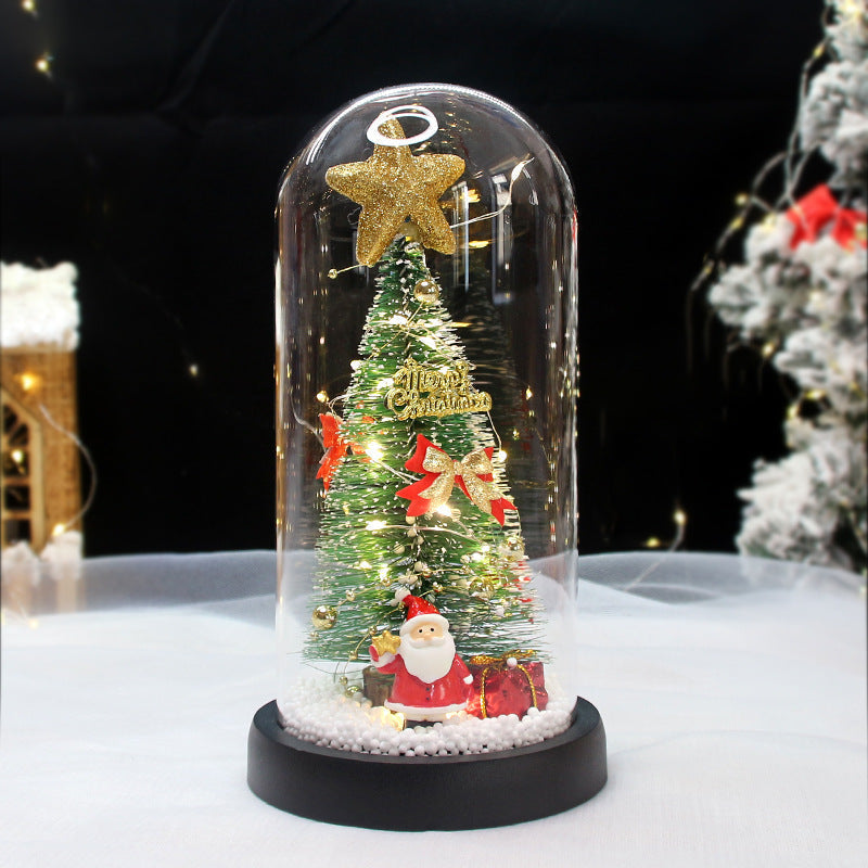 Christmas Decorations, LED Tree Under Glass Dome with Warm LEDs