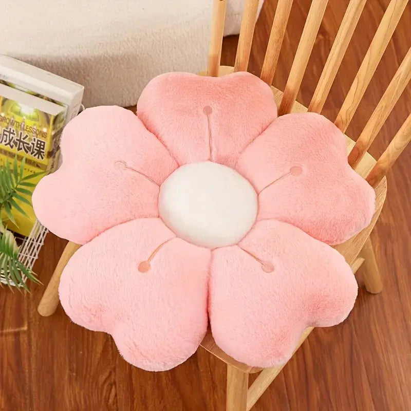 Cushion in Soft Polyester Plush, Padded Flower Shape