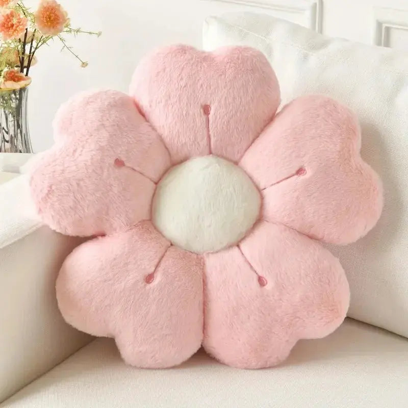 Cushion in Soft Polyester Plush, Padded Flower Shape
