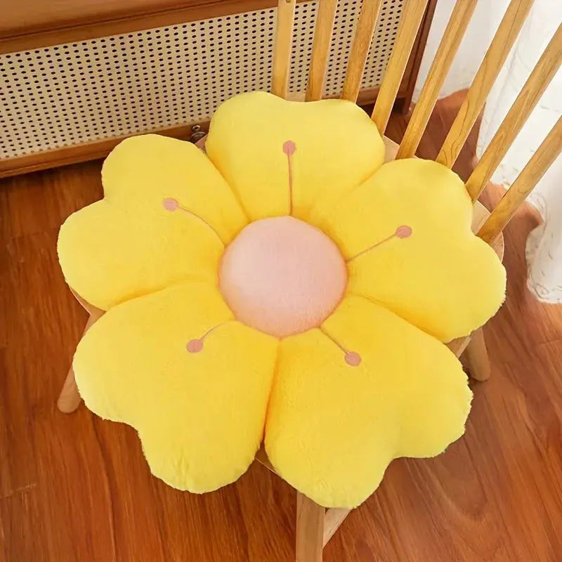 Cushion in Soft Polyester Plush, Padded Flower Shape