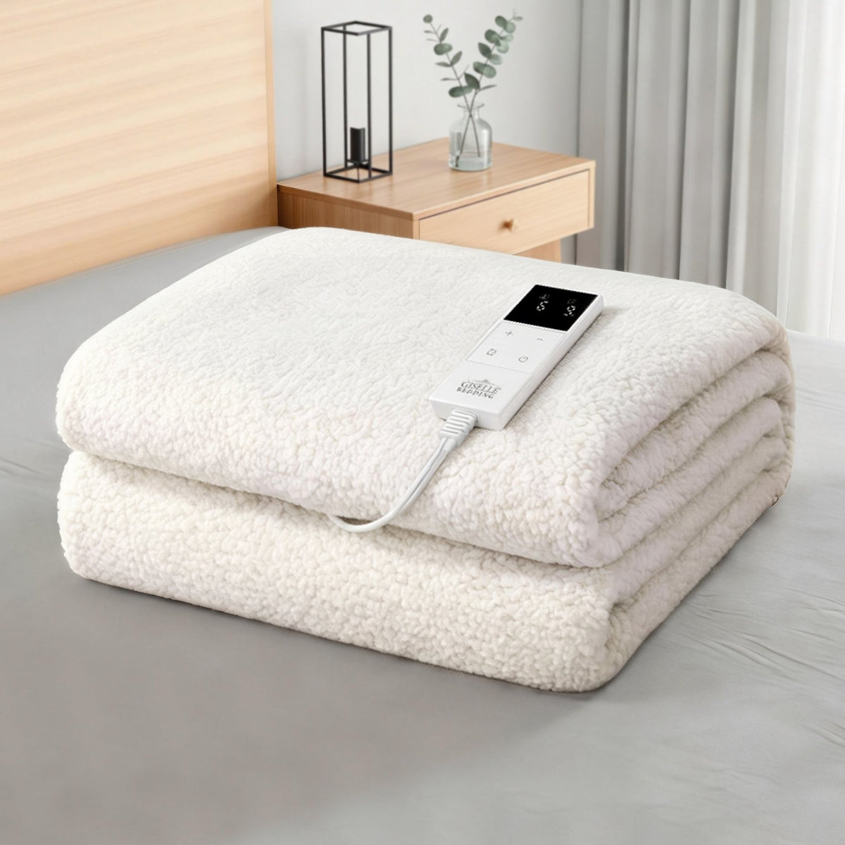 Electric Blanket Fleece Heated Underblanket with Nine Heat Settings