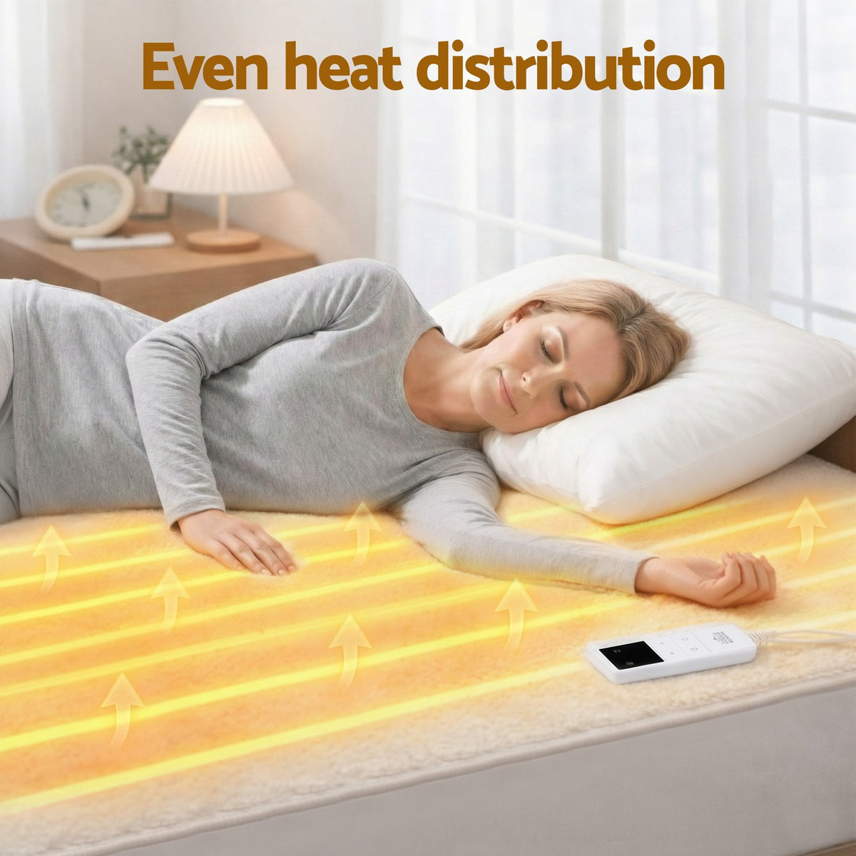 Electric Blanket Fleece Heated Underblanket with Nine Heat Settings