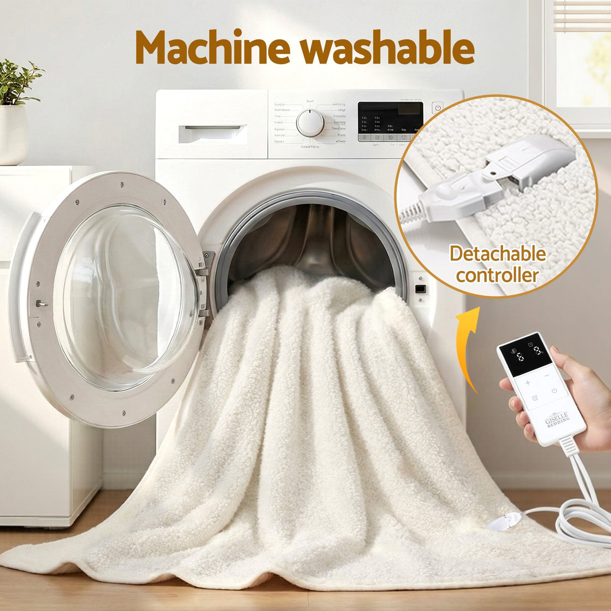 Electric Blanket Fleece Heated Underblanket with Nine Heat Settings