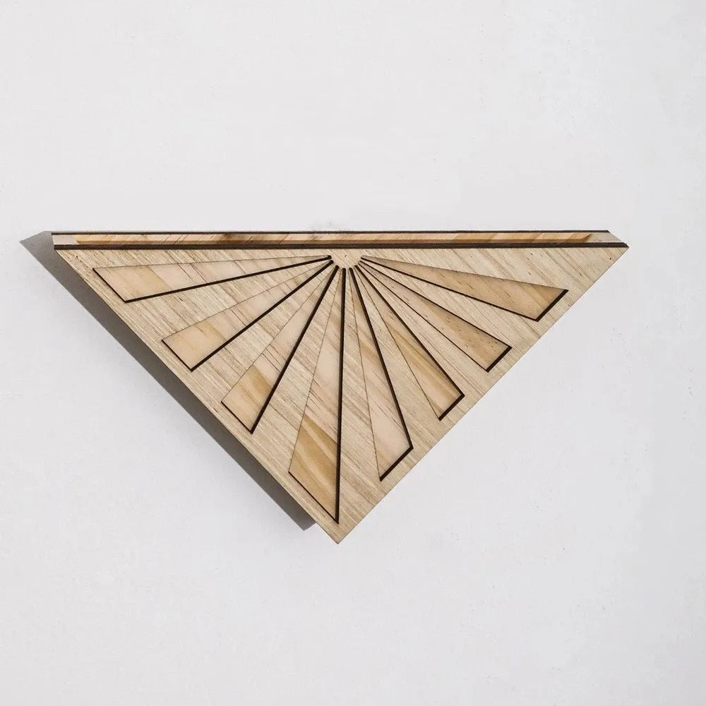 Plant Pot in Wood, Wall-Mounted Geometric Triangle Design