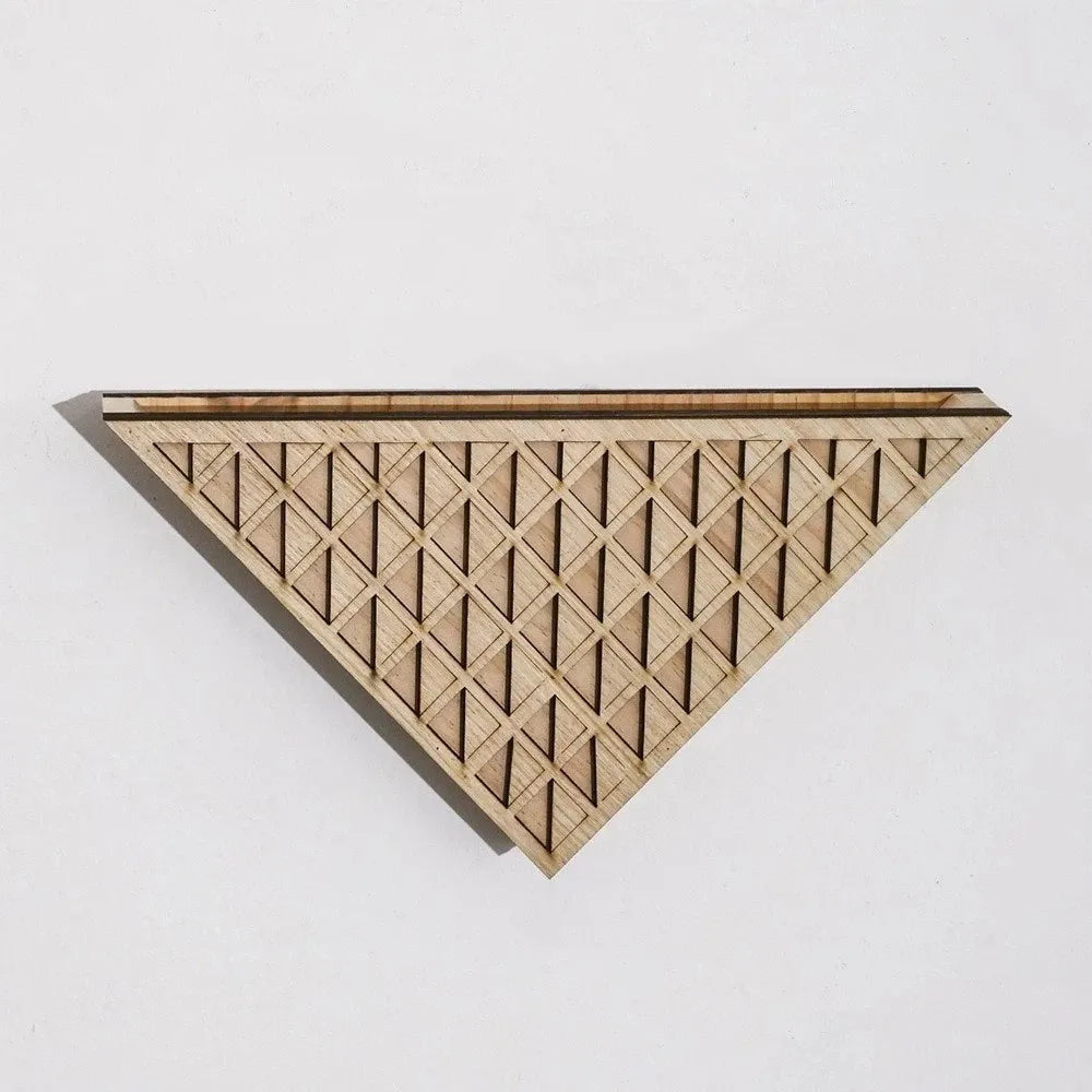 Plant Pot in Wood, Wall-Mounted Geometric Triangle Design