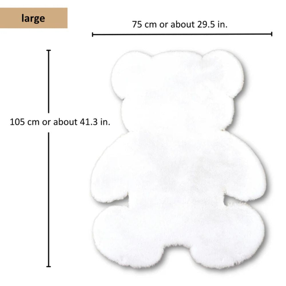 Rug in Teddy Bear Shape, Fluffy Microfibre Blend, Machine Washable