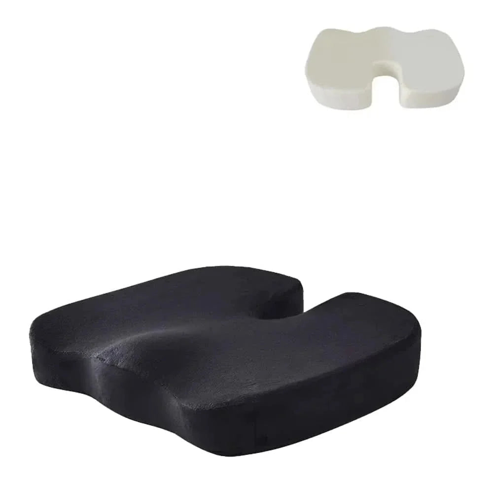 Seat Cushion in Memory Foam, Ergonomic U-Shape for Pressure Relief