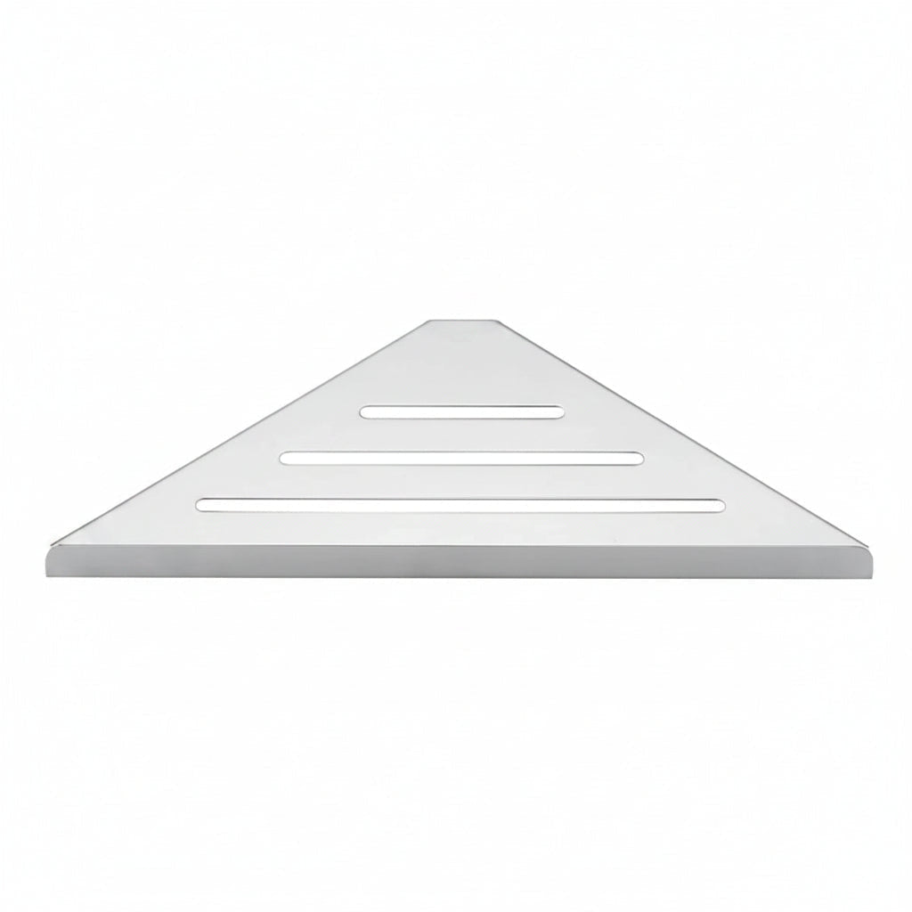 Shower Caddy, Triangular Corner Shelf with Raised Front Edge