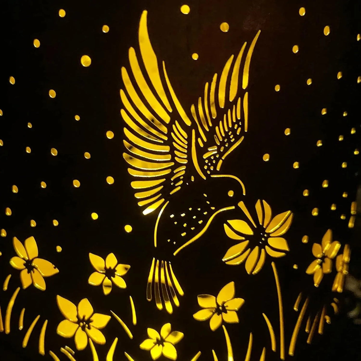 Solar Lights, Weatherproof Metal Lantern with Warm LED Light