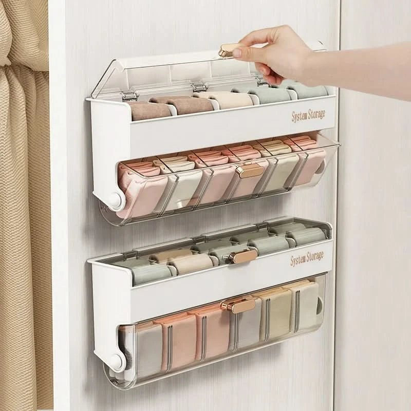 Storage Box with Aluminium Frame, Wall-Mounted, 3-in-1 Compartments