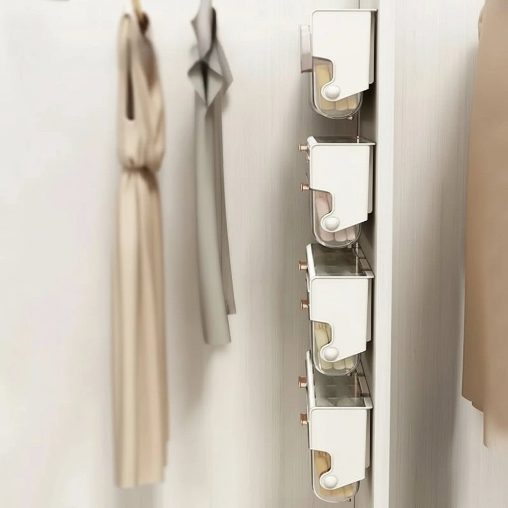 Storage Box with Aluminium Frame, Wall-Mounted, 3-in-1 Compartments