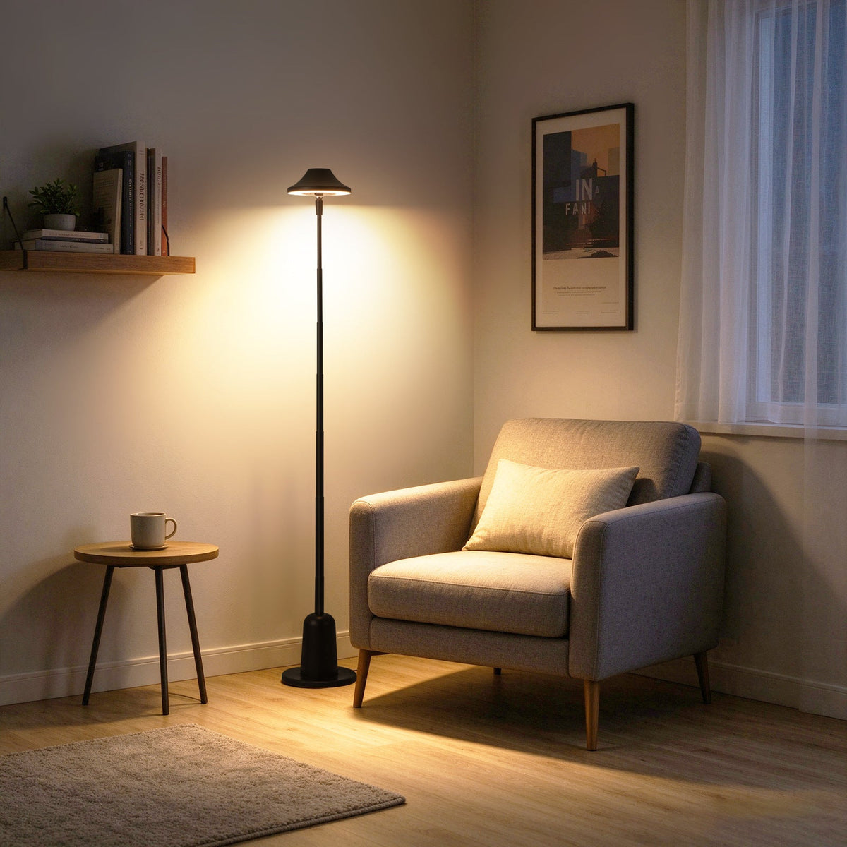 Table Lamp in Metal with Telescopic Stem, Rechargeable Dimmable LED