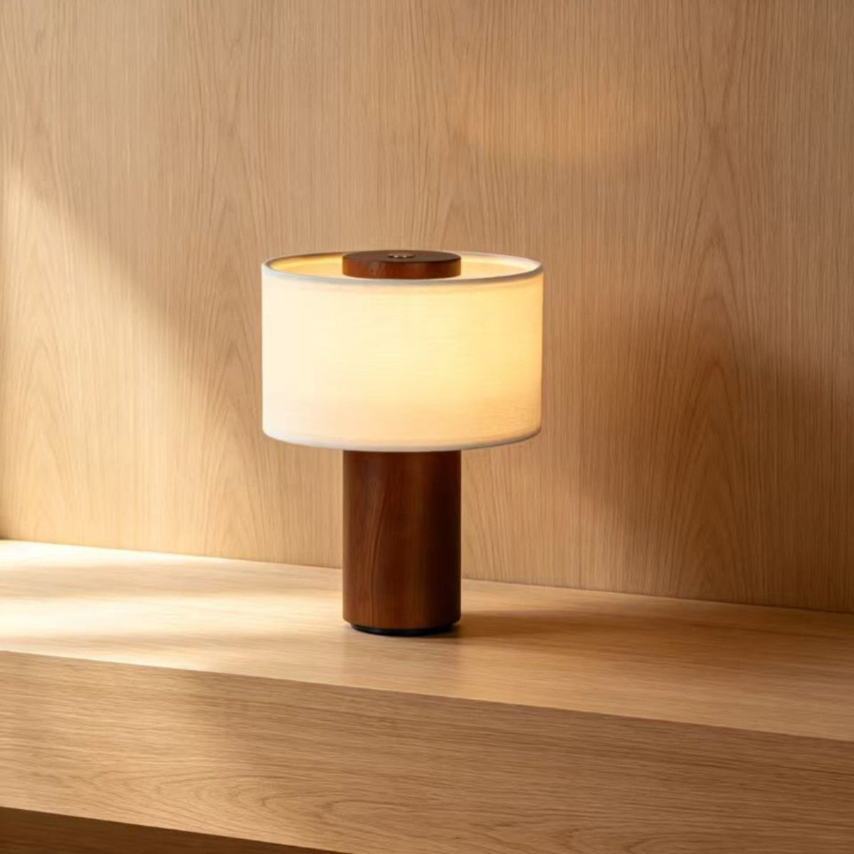 Table Lamp, Rechargeable and Dimmable with Linen Shade