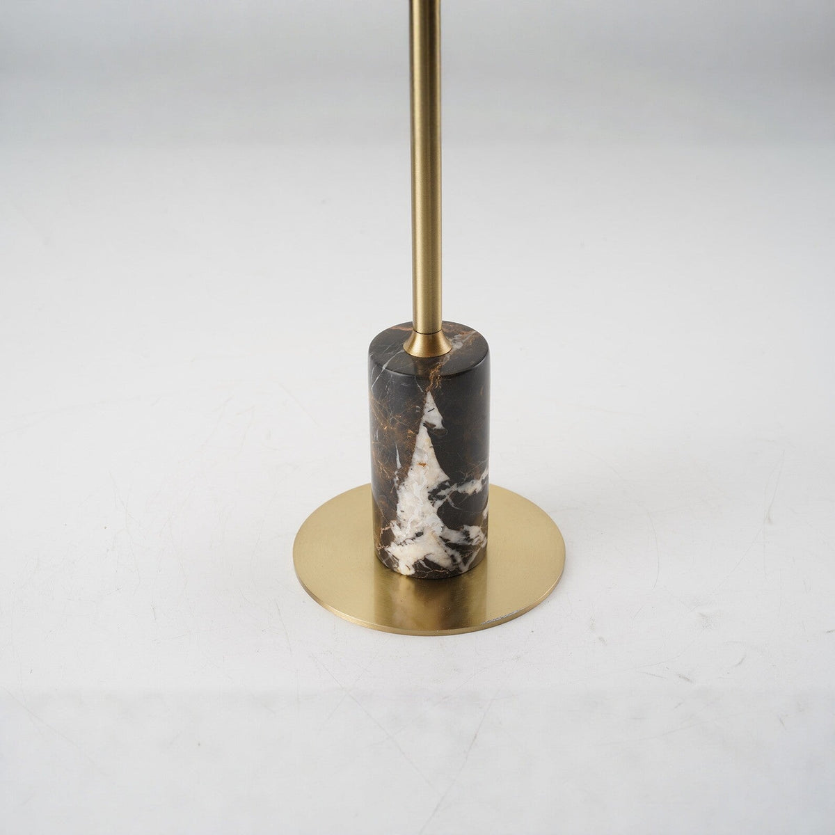 Table Lamp with Natural Marble Base, Brushed Brass Stem, Dimmable Light