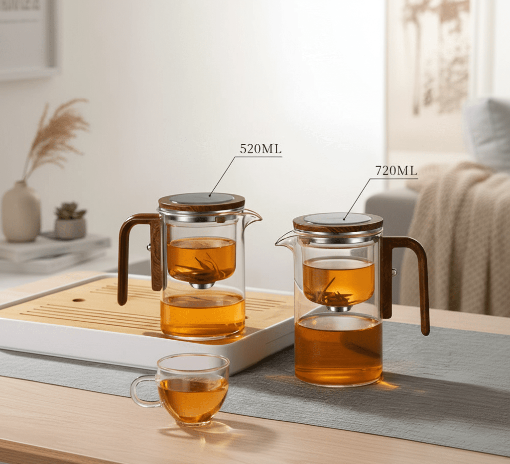 Teapot with Stainless Steel Filter, Heat-Resistant Body and Drip-Free Spout