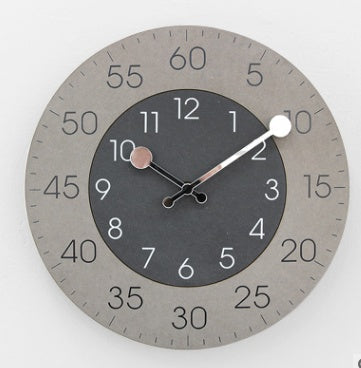 Wall Clock, Round Frameless Design with Contrasting Two-Tone Dial