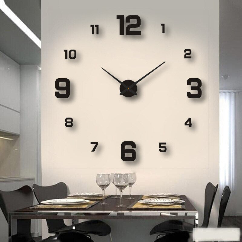 Wall Clock with Quartz Movement, Frameless Design and Raised Hour Markers