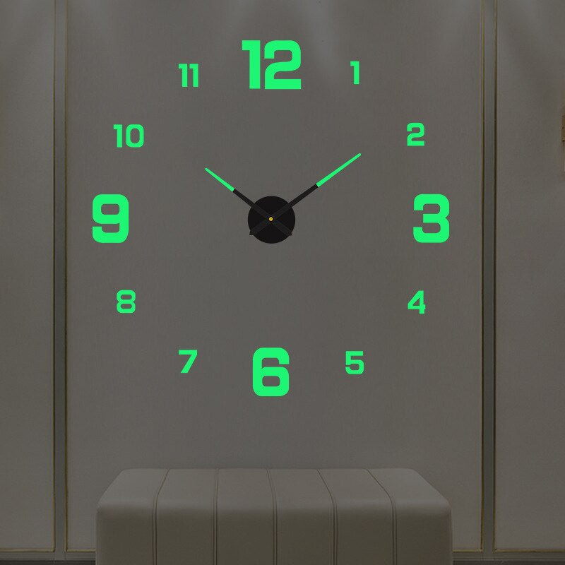 Wall Clock with Quartz Movement, Frameless Design and Raised Hour Markers