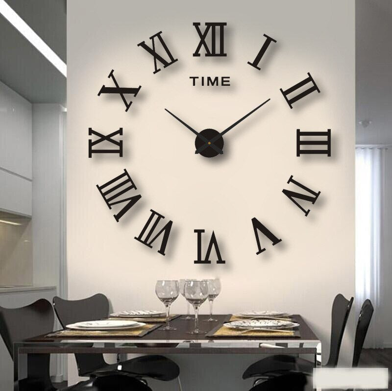 Wall Clock with Quartz Movement, Frameless Design and Raised Hour Markers
