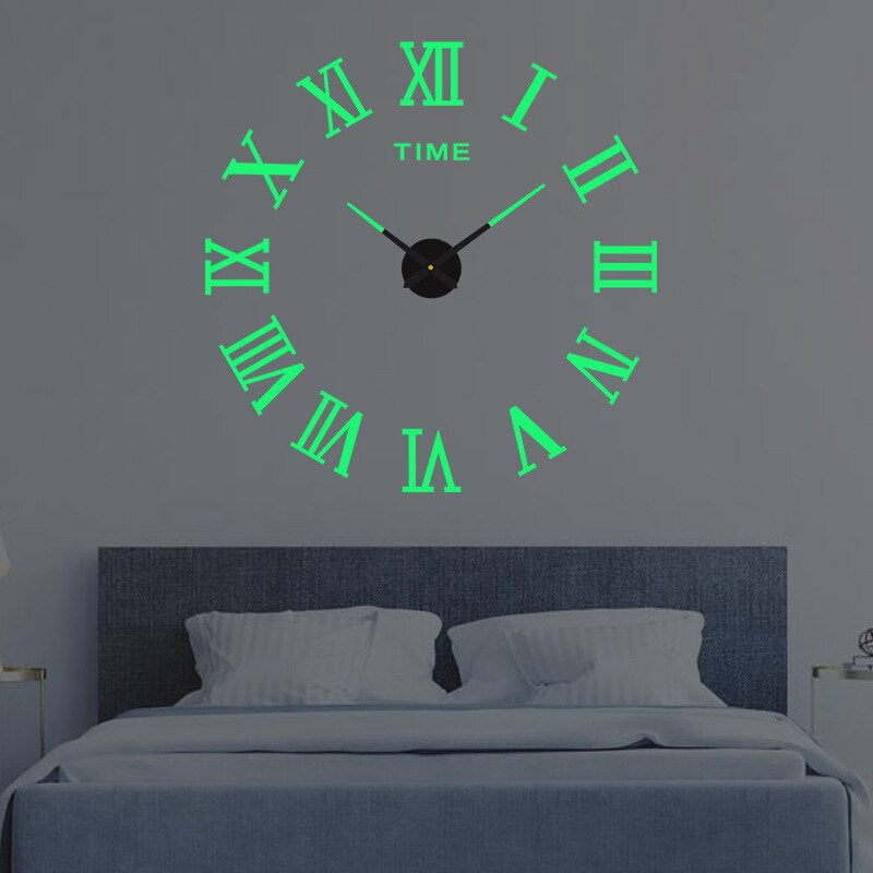Wall Clock with Quartz Movement, Frameless Design and Raised Hour Markers