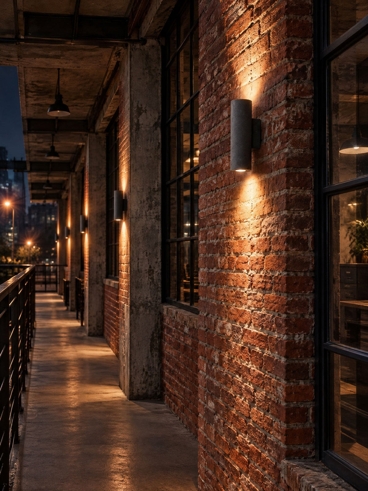 Wall Light in Hand-Finished Microcement, IP65 Outdoor Up-and-Down Lighting