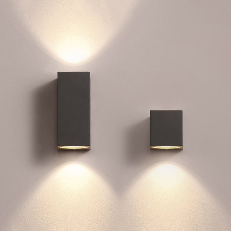 Wall Light in Metal and Glass, Weather-Resistant Outdoor LED