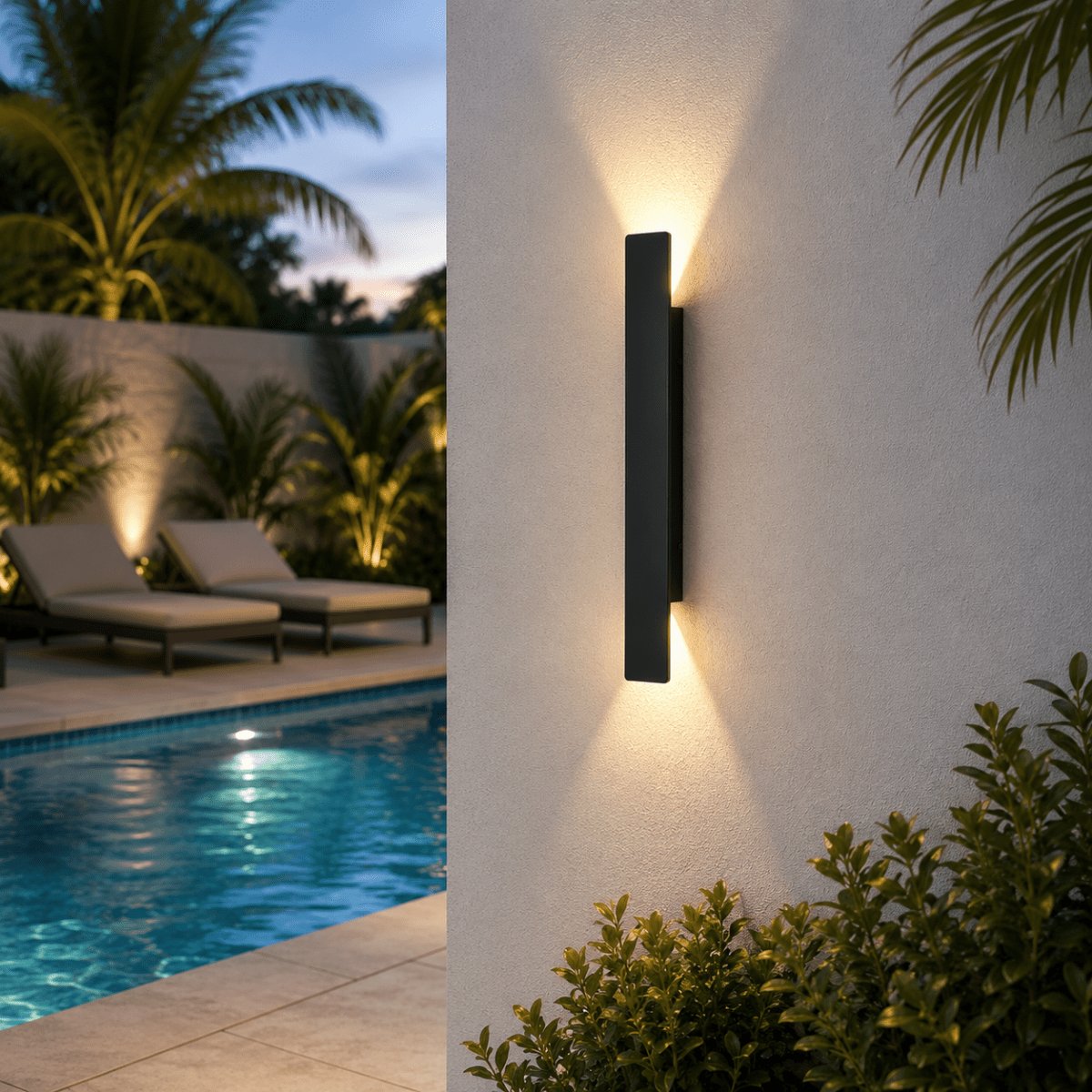 Wall Light with Energy-Efficient LED, Indoor and Outdoor Versions