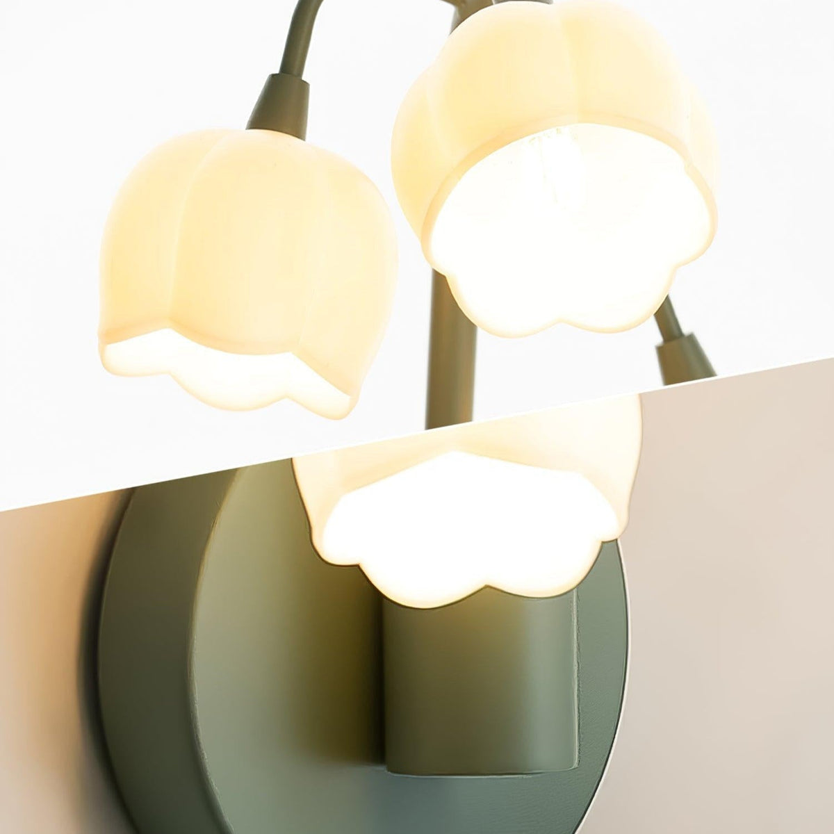 Wall Light with G4 Fitting, Floral Shades and Botanical Leaves