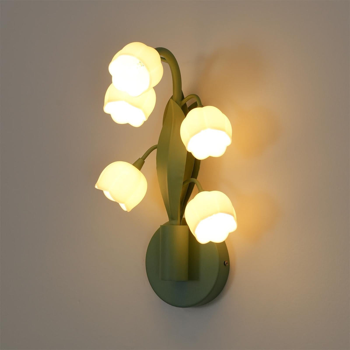Wall Light with G4 Fitting, Floral Shades and Botanical Leaves