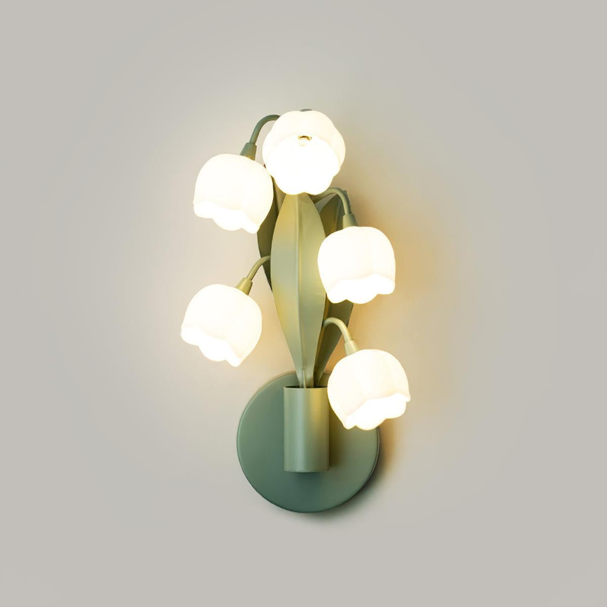 Wall Light with G4 Fitting, Floral Shades and Botanical Leaves