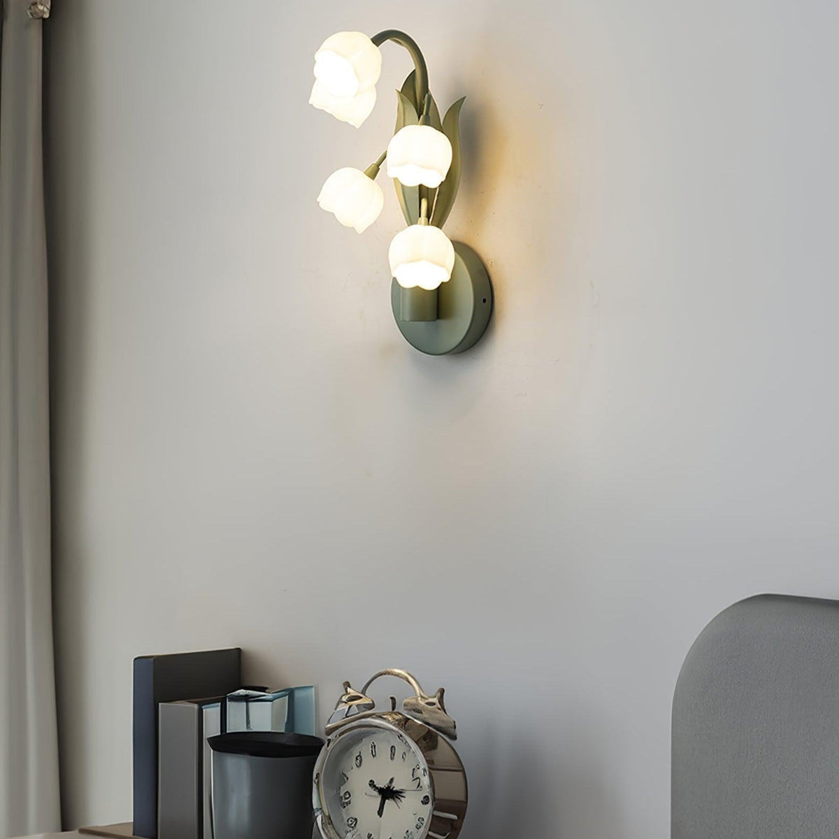 Wall Light with G4 Fitting, Floral Shades and Botanical Leaves