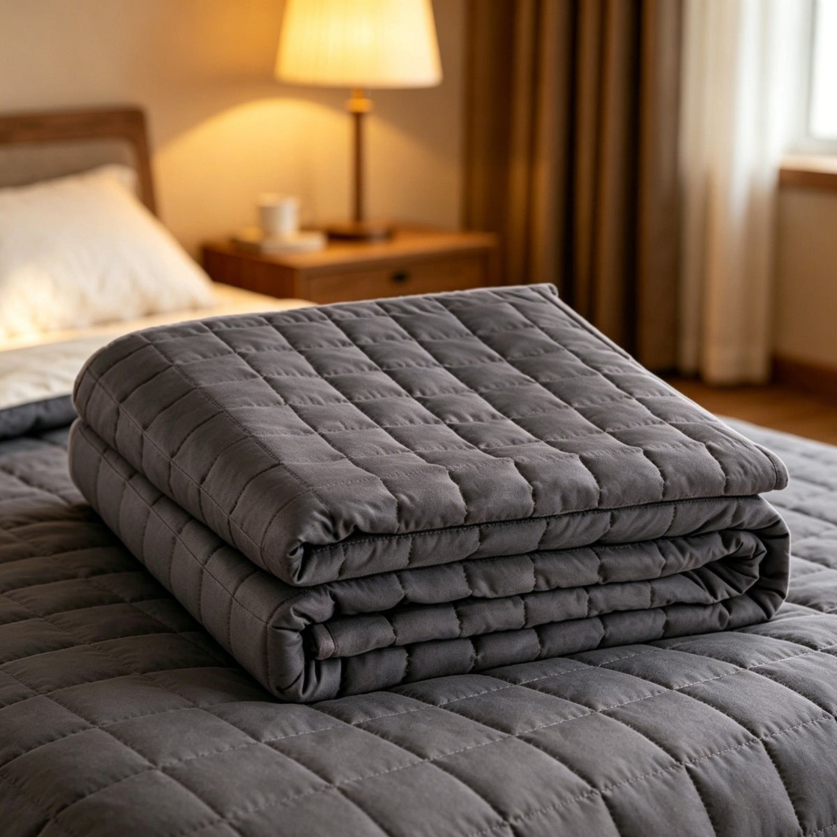 Weighted Blanket with Glass Bead Filling, Microfibre and Square Quilting