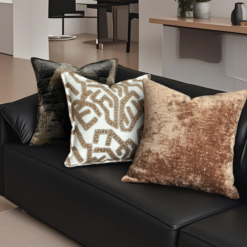 Cut Velvet Cushion with Shimmering Texture, Living Room Sofa Cushion