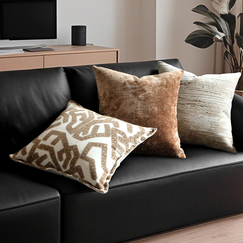 Cut Velvet Cushion with Shimmering Texture, Living Room Sofa Cushion
