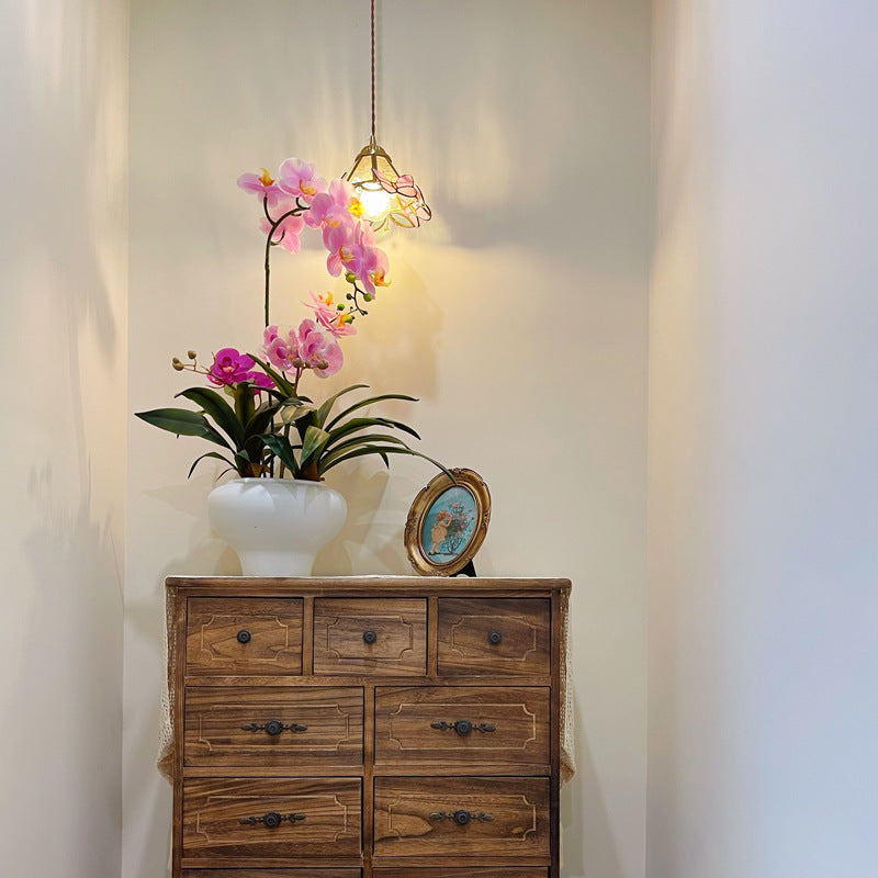 Artificial Flowers, Orchid Arrangement with Rounded Ceramic Pot