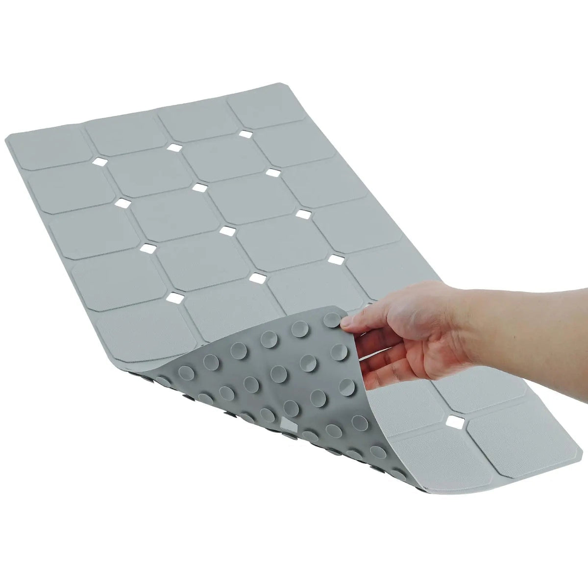 Bath Mat in Silicone, Non-Slip and Foldable with Suction Cups