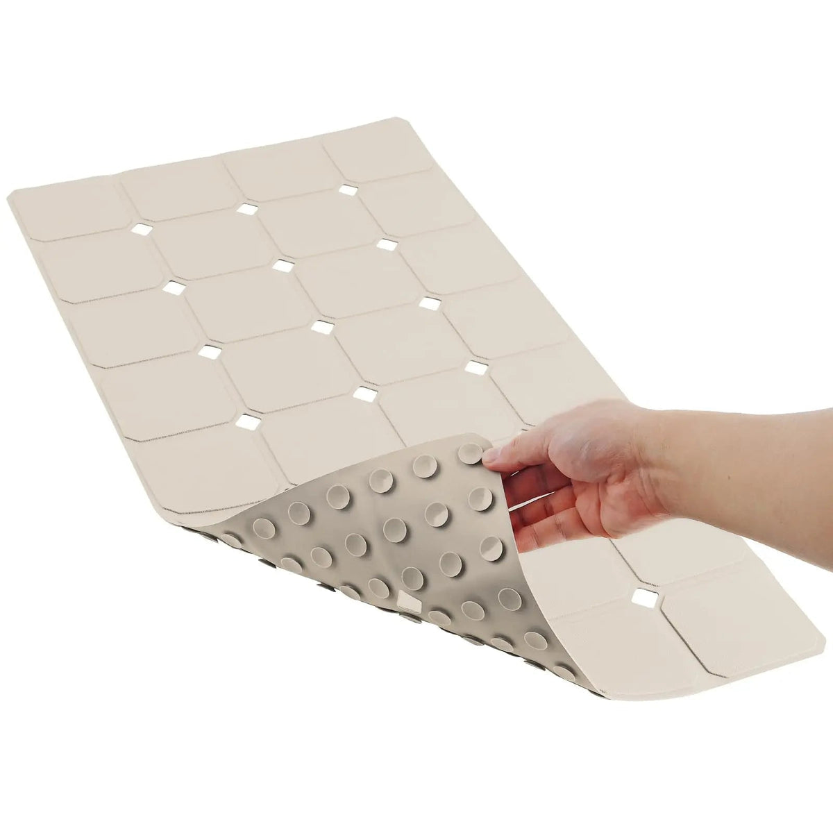 Bath Mat in Silicone, Non-Slip and Foldable with Suction Cups