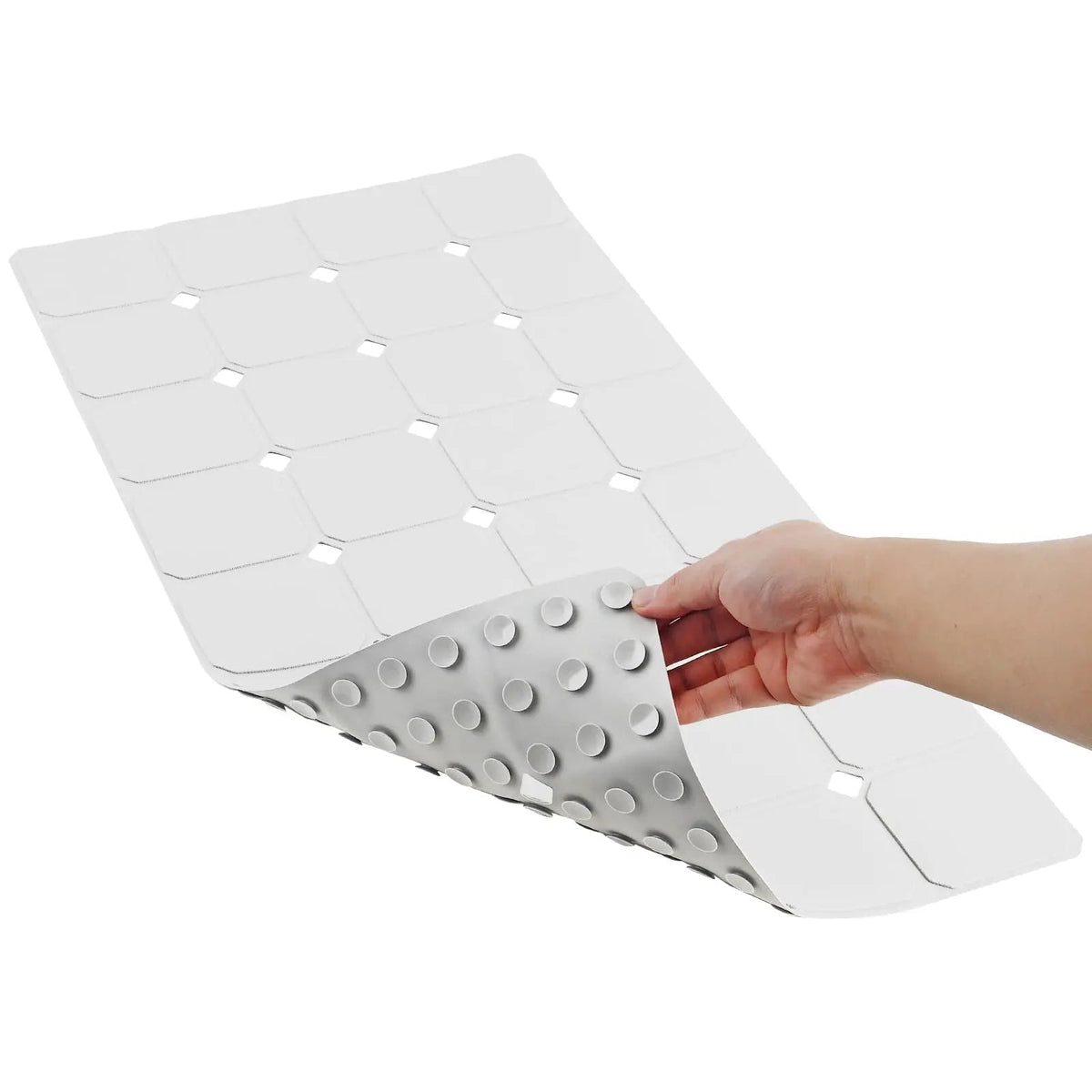 Bath Mat in Silicone, Non-Slip and Foldable with Suction Cups