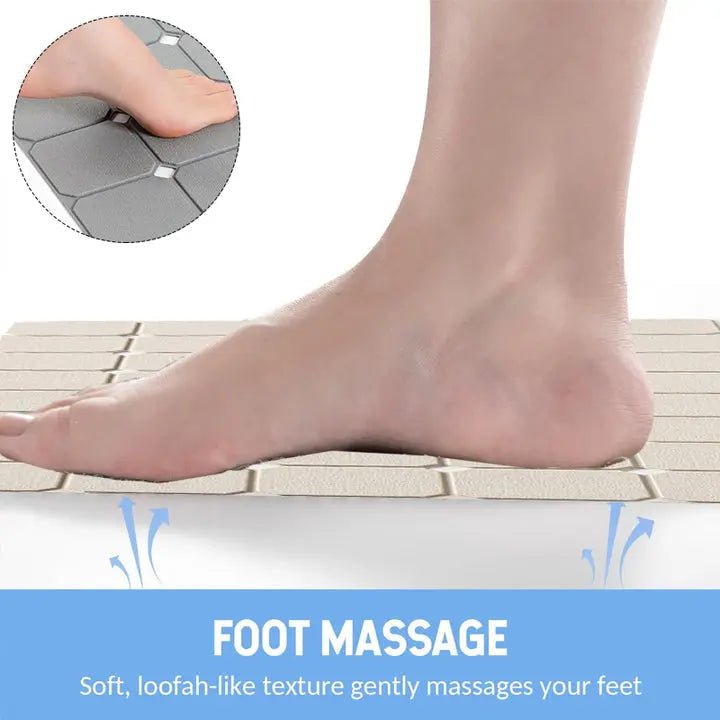 Bath Mat in Silicone, Non-Slip and Foldable with Suction Cups