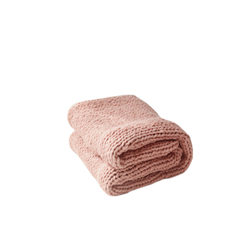 Blanket in Soft Chenille Yarn with Chunky Knit, Sofa Throw