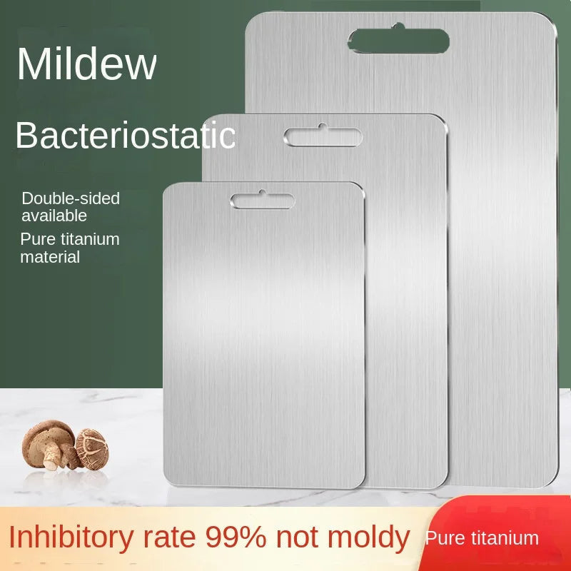 Chopping Board in Stainless Steel, Antibacterial with Grip Opening