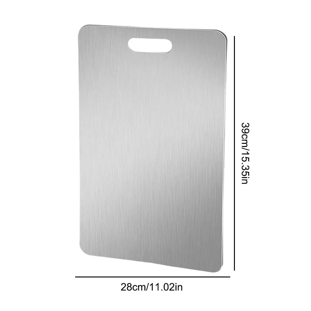 Chopping Board in Stainless Steel, Antibacterial with Grip Opening