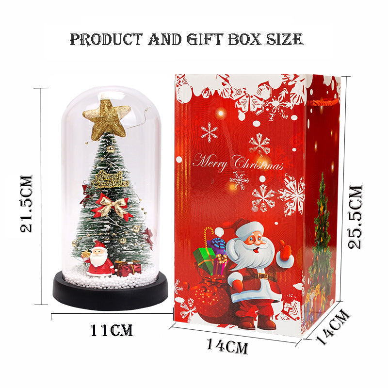 Christmas Decorations, LED Tree Under Glass Dome with Warm LEDs