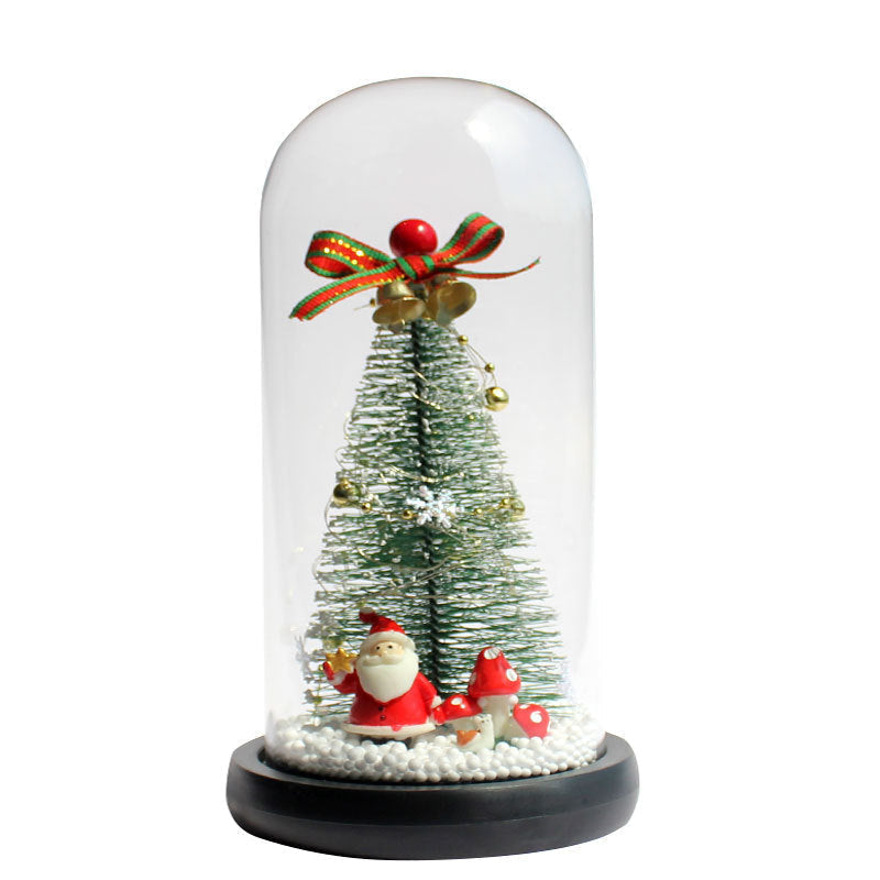 Christmas Decorations, LED Tree Under Glass Dome with Warm LEDs